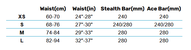 2025 Mystic Womens Harness 0 Size Chart